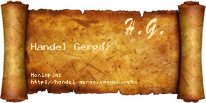 Handel Gergő névjegykártya