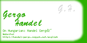 gergo handel business card